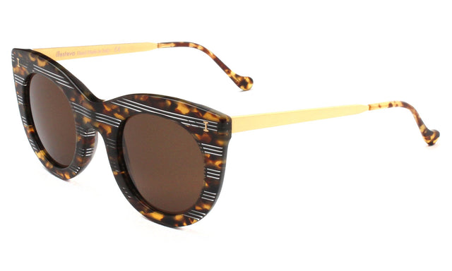 Boca II Sunglasses Side Profile in Tortoise Stripes / Brown