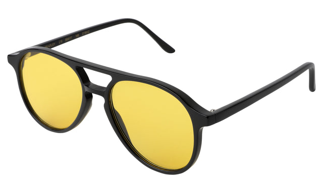 Bradley Sunglasses Side Profile in Black / Honey Flat See Through