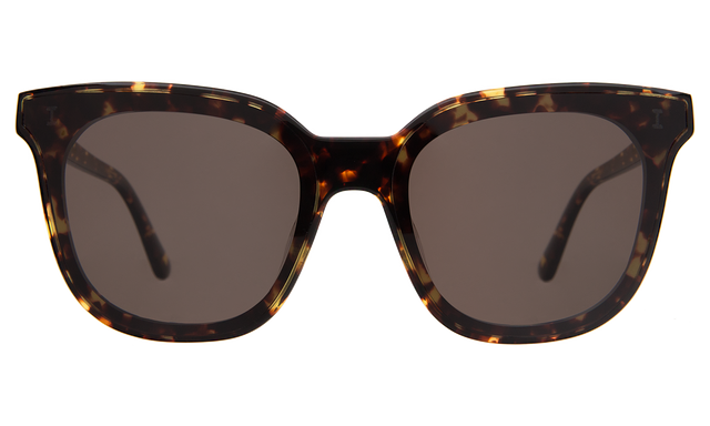 Camille 64 Sunglasses front view in Star Tortoise with Grey Flat