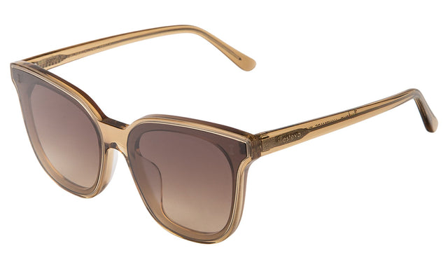 Camille 64 Sunglasses Side Profile in Brown / Brown Flat Gradient