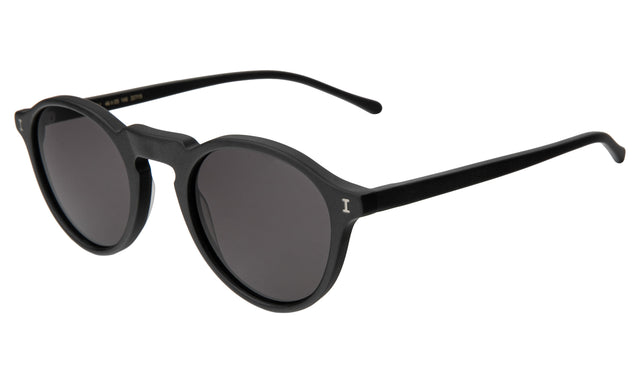 Capri Sunglasses Side Profile in Matte Black / Grey