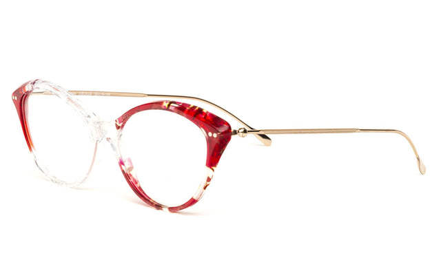  Cecille Optical Side Profile in Red Clear Marble Optical