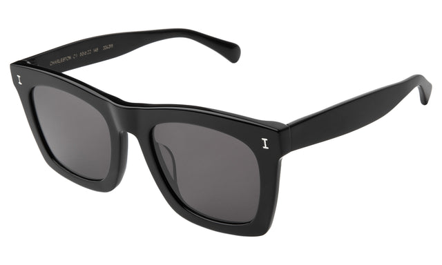 Charleston Sunglasses Side Profile in Black / Grey Flat