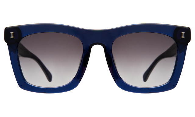Charleston Sunglasses front view in Navy with Grey Flat Gradient