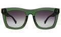Front view of Charleston Sunglasses in Pine/Grey Flat Gradient