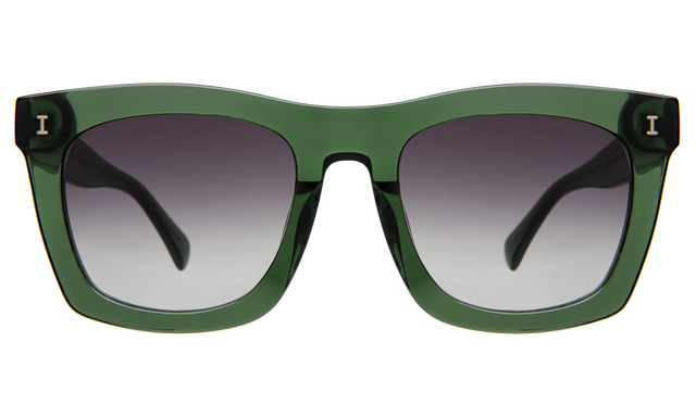 Charleston Sunglasses front view in Pine with Grey Flat Gradient