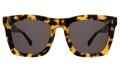 Front view of Charleston Sunglasses in Tortoise/Grey Flat