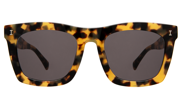 Charleston Sunglasses front view in Tortoise with Grey Flat