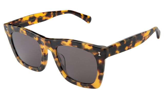 Charleston Sunglasses side view in Tortoise / Grey Flat