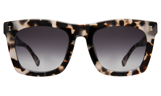 Charleston Sunglasses in White Tortoise with Grey Flat Gradient