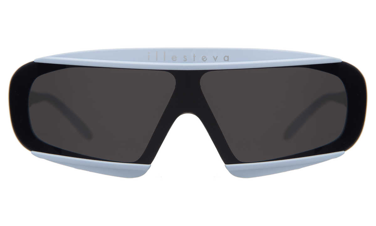 Courchevel Sunglasses in Matte Baby Blue with Grey lenses, front view