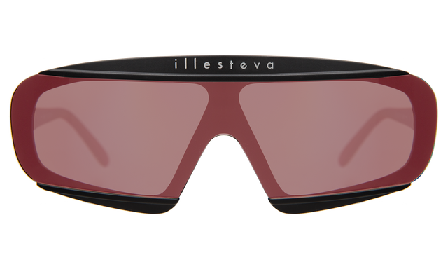  Courchevel Sunglasses front view in Matte Black with Orange Iridescent
