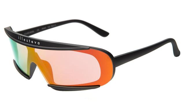  Courchevel Sunglasses side view in Matte Black / Orange Iridescent