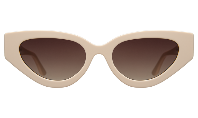 Mary Lou Sunglasses in Cream with Brown Flat Gradient