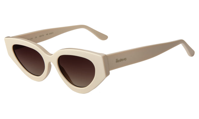 Mary Lou Sunglasses Side Profile in Cream / Brown Flat Gradient