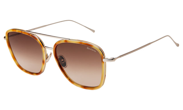 Delos Ace Sunglasses side view in Amber/Gold / Brown Flat Gradient