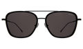 Front view of Delos Ace Sunglasses in Black/Grey Flat