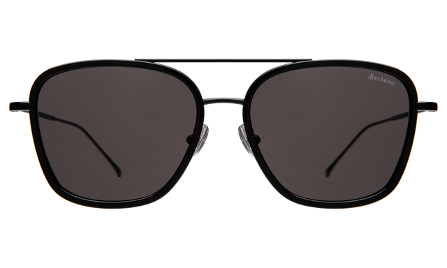 Delos Ace Sunglasses front view in Black with Grey Flat