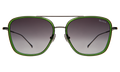 Front view of Delos Ace Sunglasses in Cactus/Gunmetal/Grey Flat Gradient