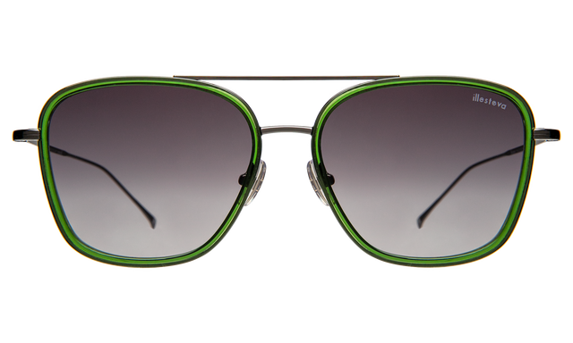 Delos Ace Sunglasses front view in Cactus/Gunmetal with Grey Flat Gradient