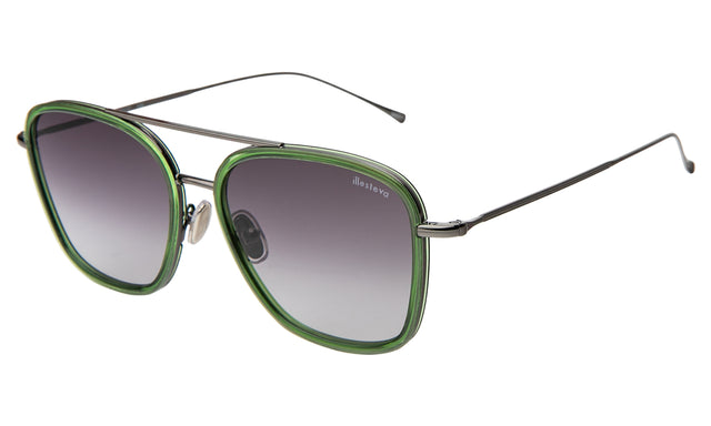 Delos Ace Sunglasses side view in Cactus/Gunmetal / Grey Flat Gradient