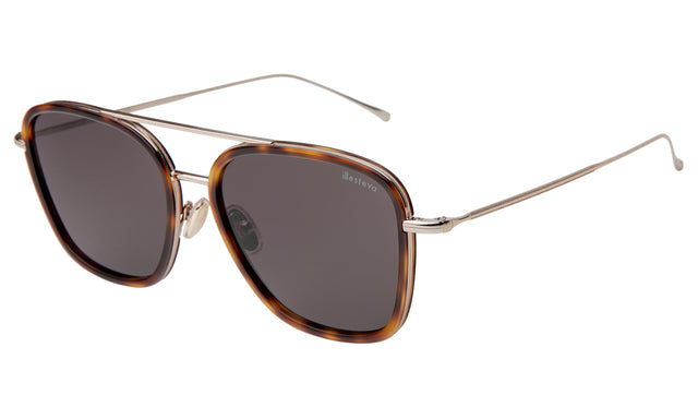 Delos Ace Sunglasses side view in Havana/Gold / Grey Flat