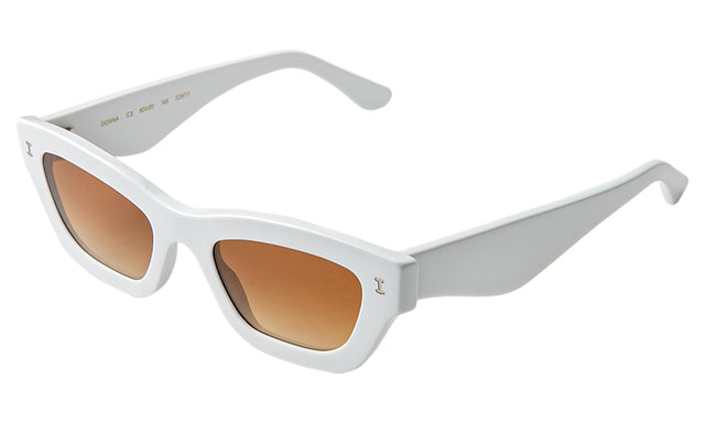 Donna Sunglasses Side Profile in White / Brown Gradient