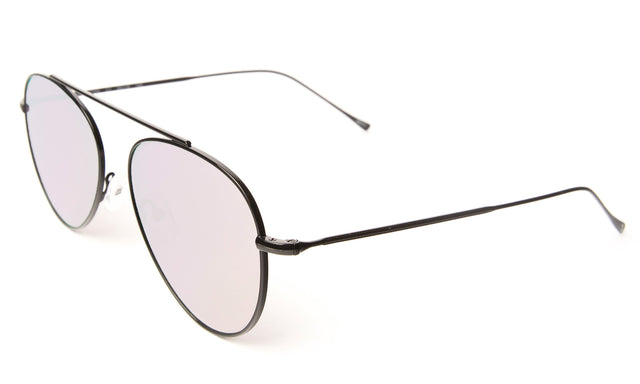  Dorchester Sunglasses side view in Black Rose Flat Mirror