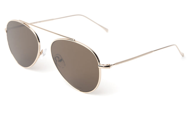  Dorchester Sunglasses side view in Gold Brown Flat