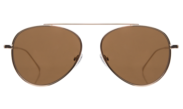  Dorchester Sunglasses side view in Gold Brown Flat