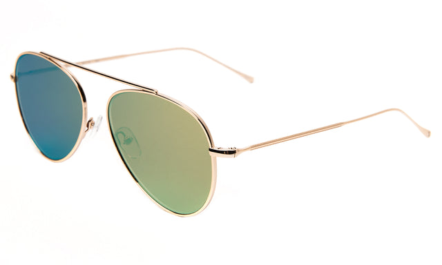  Dorchester Sunglasses side view in Gold Mauve Flat Mirror