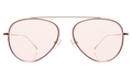 Front view of Dorchester Sunglasses in Silver/Dusty Pink Flat See Through