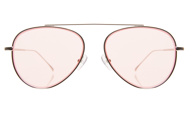  Dorchester Sunglasses front view in Silver Dusty Pink Flat See Through