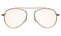 Front view of Dorchester Ace Sunglasses in Savannah Cream Marble/Gold/Silver Flat Mirror