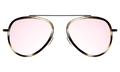 Front view of Dorchester Ace Sunglasses in Horn/Gunmetal/Rose Flat Mirror