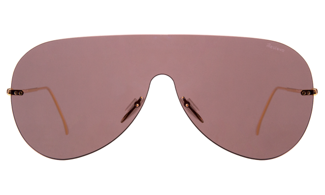 Douglas Mask Sunglasses front view in Rose with Rose