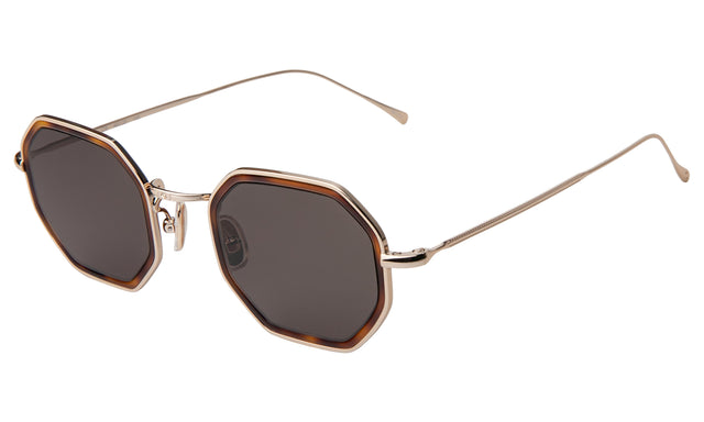 Dylan Tate Sunglasses Side Profile in Havana Gold w Grey Flat Lenses