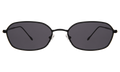 Front view of East Houston Sunglasses in Matte Black/Grey Flat
