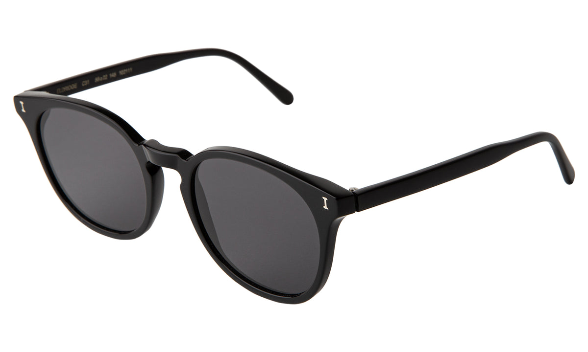Eldridge 56 Sunglasses in Black with Grey Flat lenses, side view