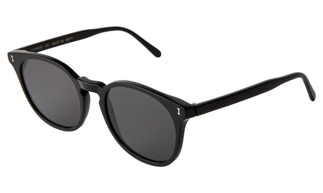 Eldridge 56 Sunglasses Side Profile in Black / Grey Flat