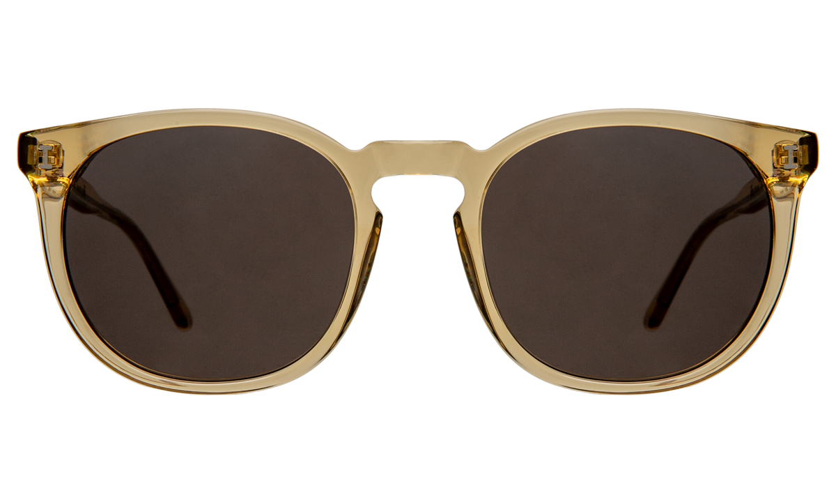 Eldridge 56 Sunglasses in Citrine with Grey Flat lenses, front view