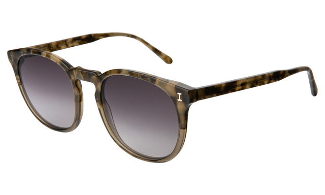 Eldridge 56 Sunglasses Side Profile in Kale Grey Flat Gradient