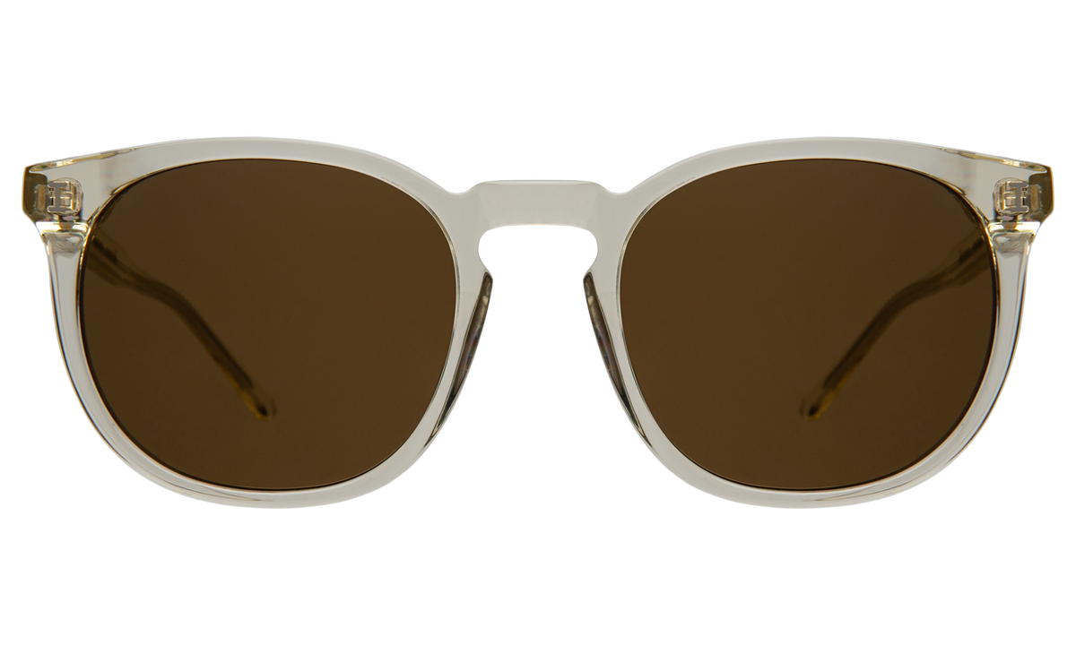 Eldridge 56 Sunglasses in Champagne with Brown Flat lenses, front view