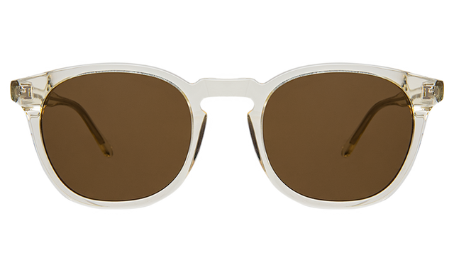 Eldridge Sunglasses front view in Champagne with Brown Flat