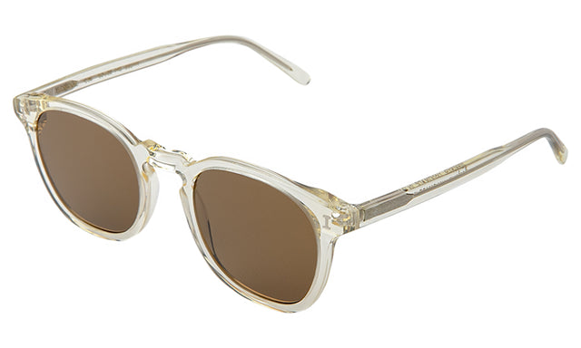 Eldridge Sunglasses side view in Champagne / Brown Flat