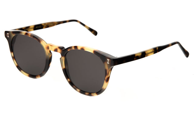 Eldridge 48 Sunglasses Side Profile in Tortoise / Grey Flat