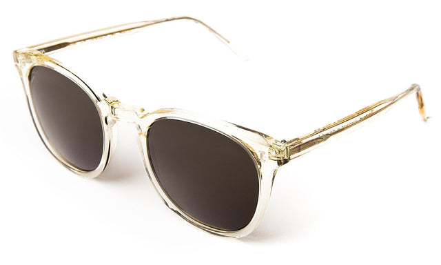 Eldridge 56 Sunglasses Side Profile in Champagne / Olive Flat