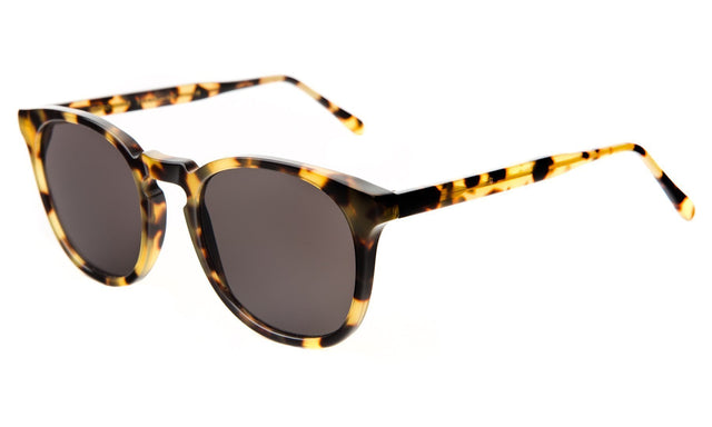 Eldridge 56 Sunglasses Side Profile in Tortoise / Grey Flat