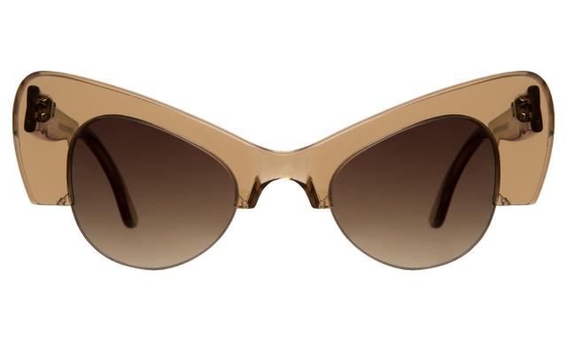 Emma Sunglasses front view in Brown with Brown