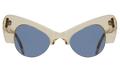 Front view of Emma Sunglasses in Champagne/Blue